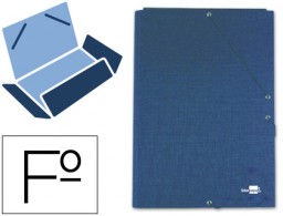 Carpeta de gomas Liderpapel Folio 3 solapas cartón forrado azul